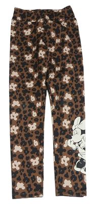 Hnědo-černo-smetanové legíny s leopardím vzorem a Minnie Zara