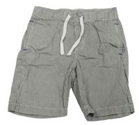 Černo-bílé pruhované plátěné kraťasy H&M