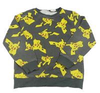 Šedá vzorovaná mikina s Pikachu 