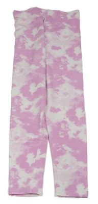 Růžovo-bílé batikované legíny Primark