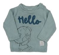 Světlemodrý svetr s medvídkem a nápisem - Tiny tatty teddy