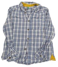 Bílo-modro-červená kostkovaná košile Benetton