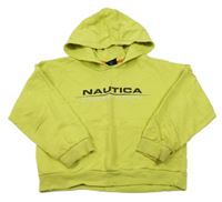 Neonově zelená mikina s logem a kapucí Nautica