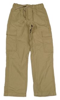 Béžové cargo plátěné kalhoty H&M