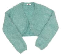 Tyrkysové chlupaté svetrové bolerko Topolino