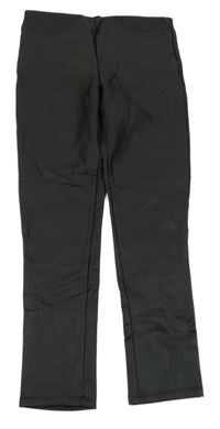 Černé koženkové zateplené legíny C&A