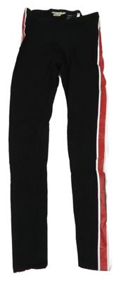 Černo-červeno-bílé legíny s pruhy H&M