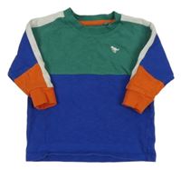 Zeleno-modro-oranžová mikina s dinem Next