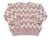 Fialovo-bílý vzorovaný svetr Primark