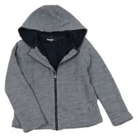 Šedomodrá melírovaná propínací zateplená mikina s kapucí Pepperts