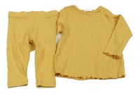 2set - Hořčicové žebrované triko + legíny F&F