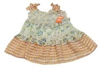 Nové - Béžovo-meruňková květovaná šifonová plážová tunika River Island