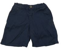 Tmavomodré plátěné chino kraťasy H&M