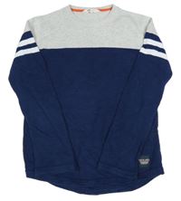 Šedo-tmavomodrý svetr H&M