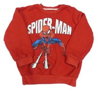 Červená mikina se Spidermanem a kapucí 