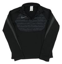 Černá sportovní funkční mikina se šusťákovým prvkem Nike