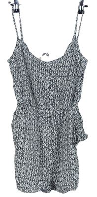 Dámský černo-bílý vzorovaný letní overal H&M