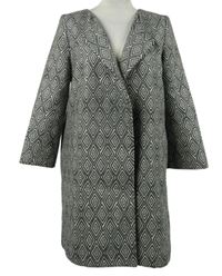 Dámský černo-bílý vzorovaný kabátový cardigán H&M