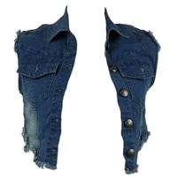 Dámská modrá riflová crop vesta Gina 