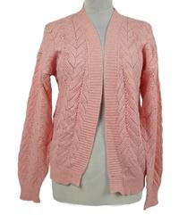 Dámský růžový ažurový svetrový cardigán Peacocks 