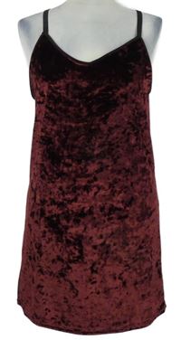 Nové - Dámské vínové sametové šaty Topshop 