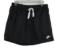 Pánské černé šusťákové plážové kraťasy s logem Nike 