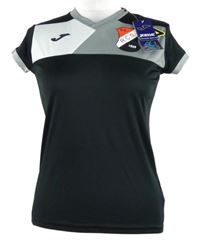 Nové - Dámské černo-šedé sportovní tričko s erbem Joma 