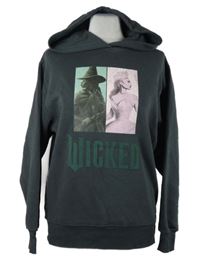 Dámská tmavošedá ovesize mikina s potiskem Wicked a kapucí Primark 