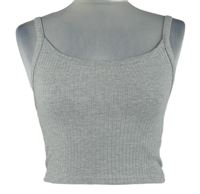 Dámský šedý žebrovaný crop top FB Sister 