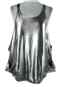 Nové - Dámský stříbrný volný top Boohoo 