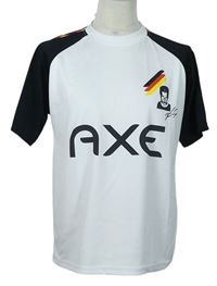Pánský bílo-černý fotbalový dres s číslem 