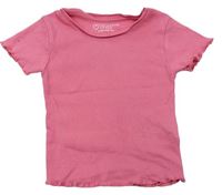 Růžové žebrované tričko Primark