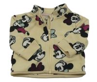 Béžová fleecová propínací mikina s Minnie Disney