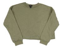 Khaki crop mikina New Look
