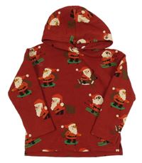Červená mikina se Santa Clausem a kapucí H&M