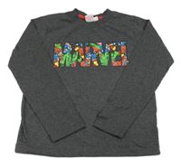 Tmavošedé triko s logem Marvel 