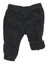 Tmavošedé podšité manšestráky H&M