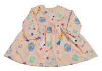 Světlerůžové teplákové šaty s obrázky F&F