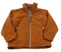 Rezavá fleecová podšitá bunda s nápisem 