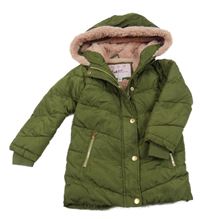 Khaki šusťáková zimní bunda a kapucí 