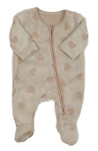 Světlerůžový chlupatý overal se srdíčky George