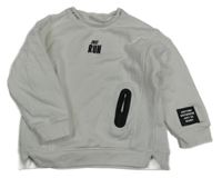 Bílá mikina s nápisem a zipem Zara