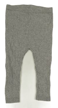 Světlešedé žebrované úpletové legíny George