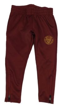 Vínové sportovní kalhoty s potiskem 