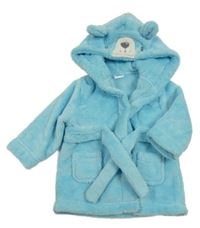 Světlemodrý chlupatý župan s kapucí- medvěd