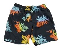 Černé plážové kraťasy s listy Primark