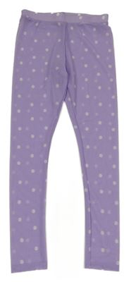 Fialové květinové tylové legíny 