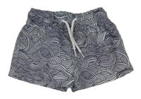 Bílo-modré vzorované plážové kraťasy Milux