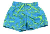 Modré pruhované plážové kraťasy s kraby H&M