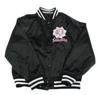 Černý šusťákový podzimní bomber s potiskem H&M
